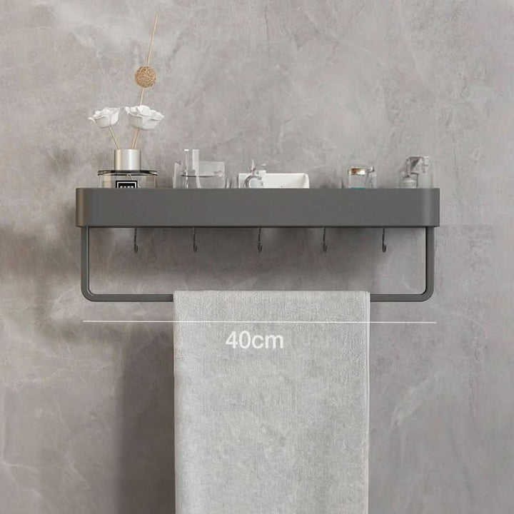 BowLift | Elegant wall shelf for the bathroom with towel rail & drill-free installation