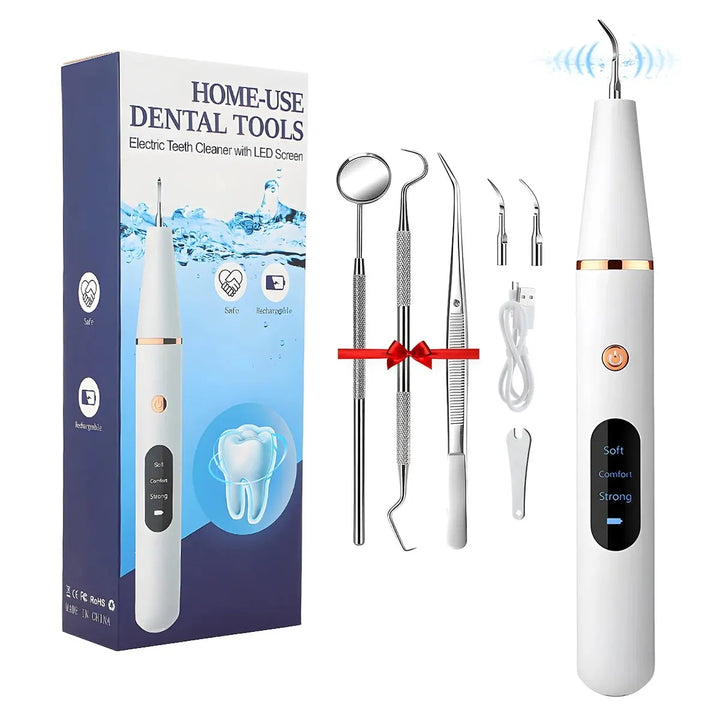 BowLift | Ultrasonic Teeth Cleaning Device | 38 kHz Ultrasound, LED Light & USB Fast Charging for Home Dental Care