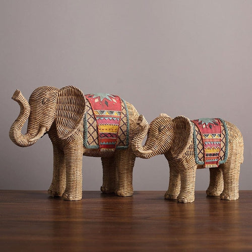 Elephant Rattan Statue Bowlift