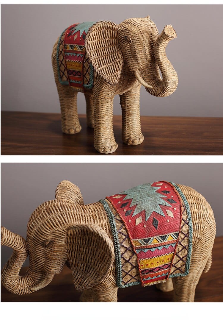 Elephant Rattan Statue Bowlift