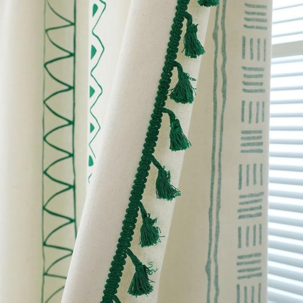BowLift | Emerald Tribe Boho Tassel Curtain