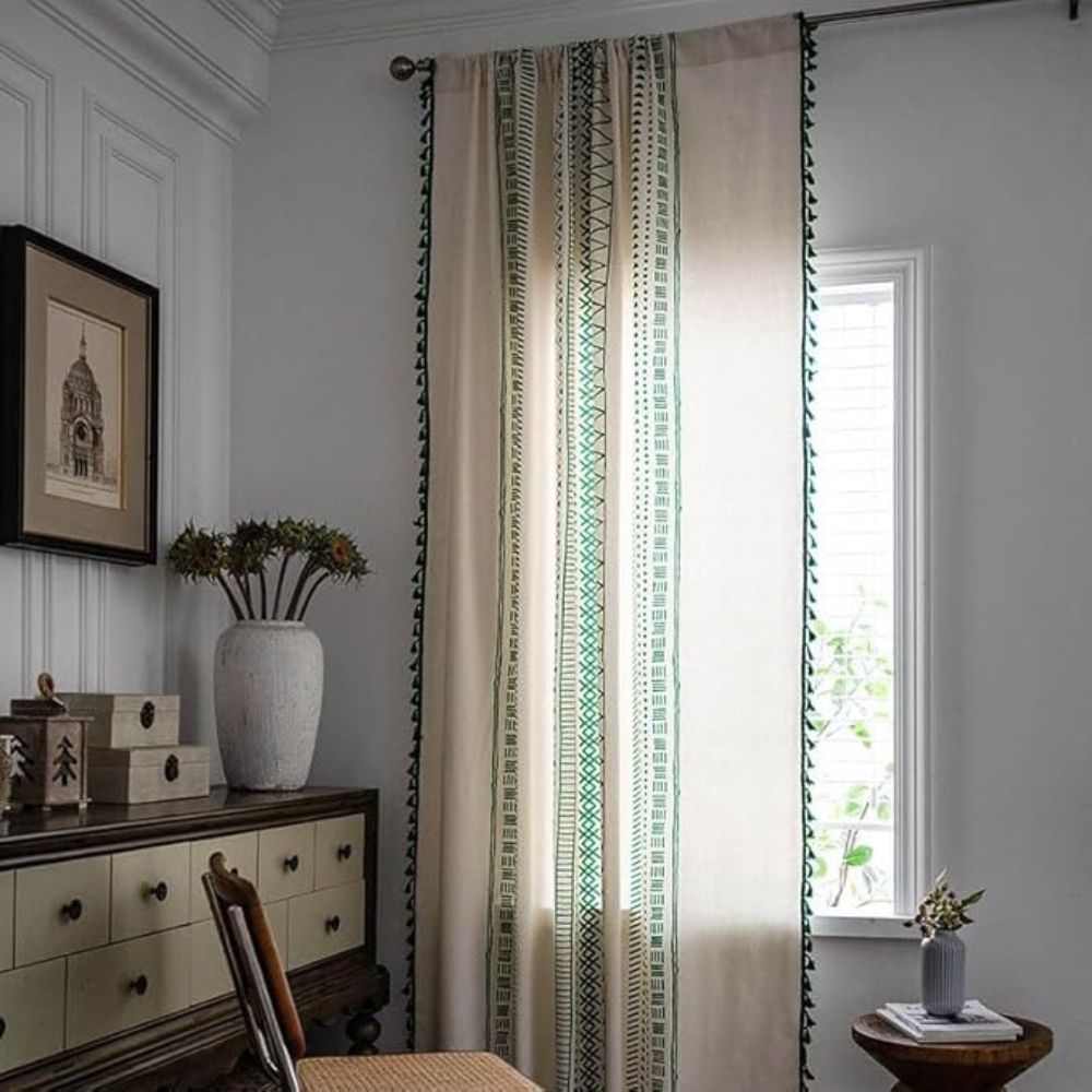 BowLift | Emerald Tribe Boho Tassel Curtain