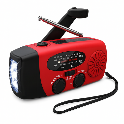 CrisisReady Handcrank Emergency Radio – AM/FM Radio with Power Bank, Flashlight & USB-C Charging | Bowlift