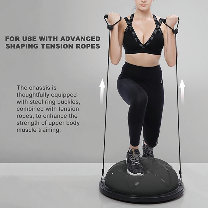 BowLift | Half Balance Ball,Yoga Ball Balance Trainer for Core Stability,Yoga Balance Ball Anti Slip Surface with Foot Pump For Strength Exercise Physical Therapy & Gym
