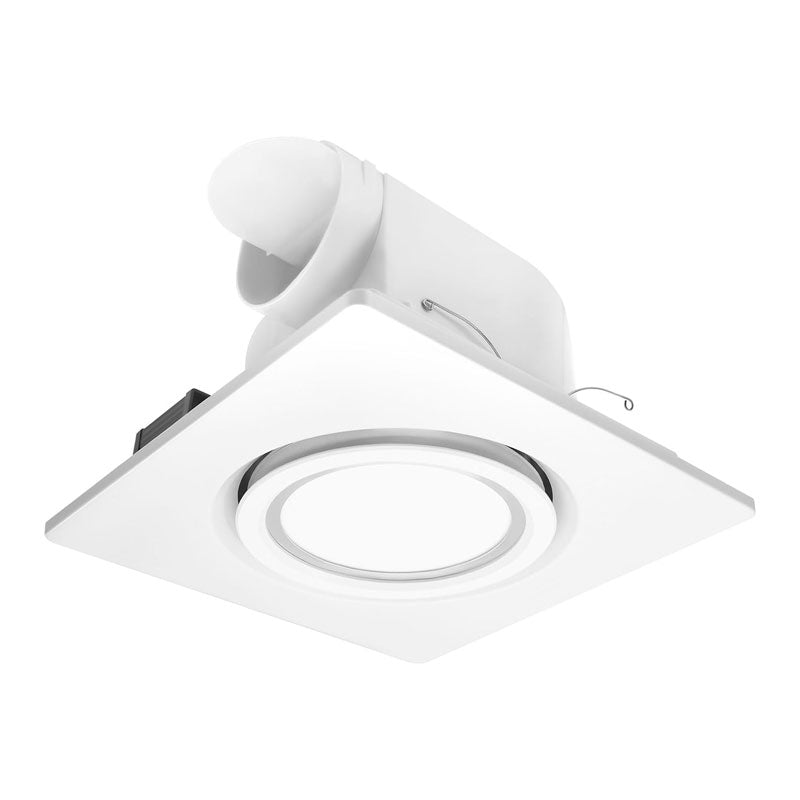 BowLift | Lighted Bathroom Exhaust Ventilator, 164 CFM 0.7Sones Quiet Ceiling Ventilation Fan, 6000K 12W LED, White
