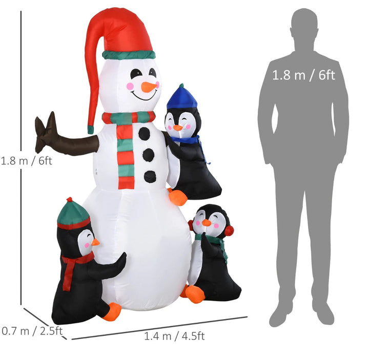 BowLift | 6ft Inflatable Snowman & Penguins