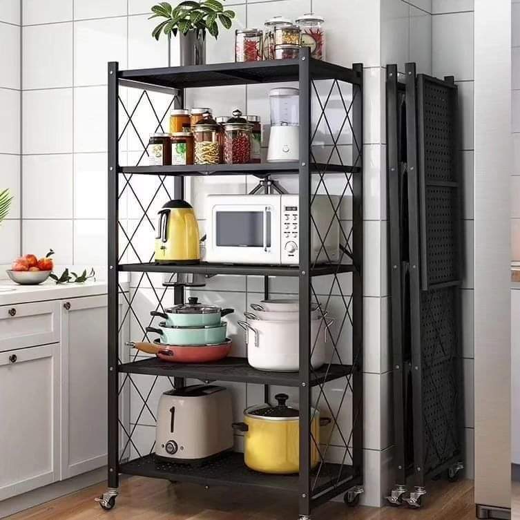 BowLift | 5 tier foldable metallic kitchen rack