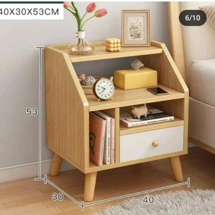 BowLift | Wood nightstand with drawer