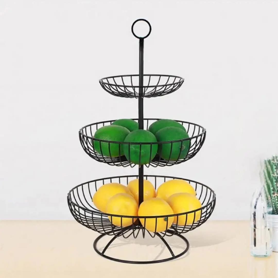 BowLift | Luxury 3-Tier Vegetable and Fruit Rack in Gold and Black