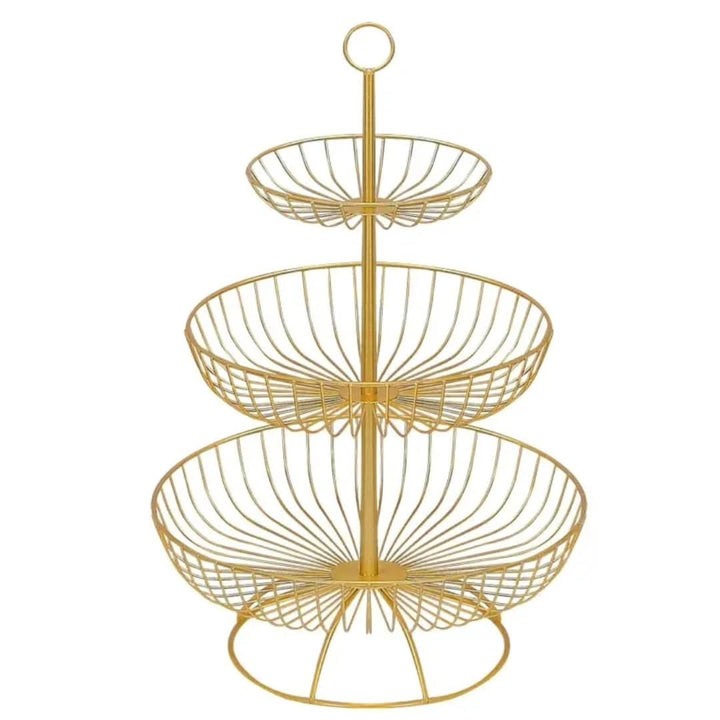 BowLift | Luxury 3-Tier Vegetable and Fruit Rack in Gold and Black