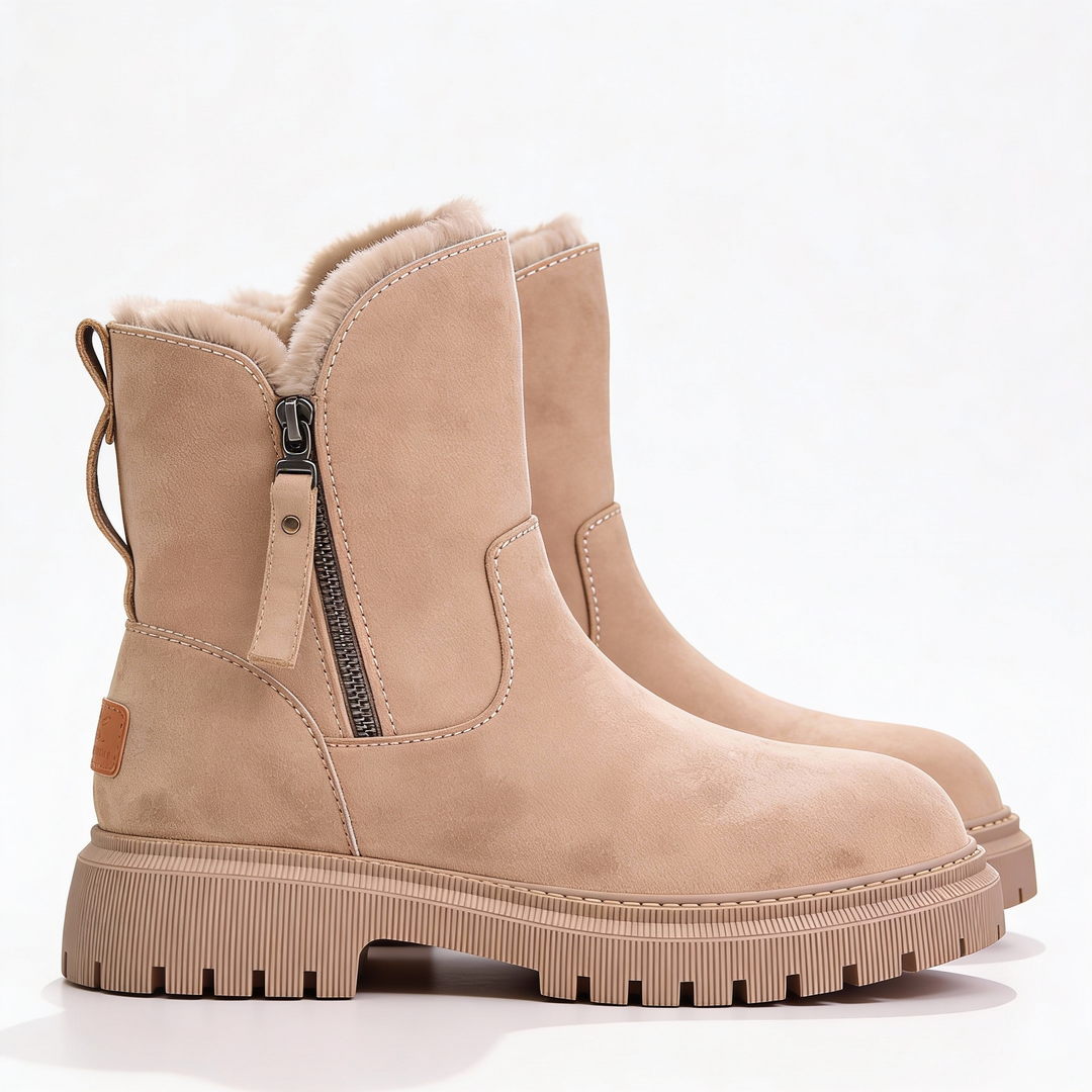 BowLift | Warm Ladies Winter Boots – Mid-Calf Boots with Fur Lining and Non-Slip Sole