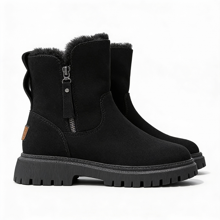 BowLift | Warm Ladies Winter Boots – Mid-Calf Boots with Fur Lining and Non-Slip Sole