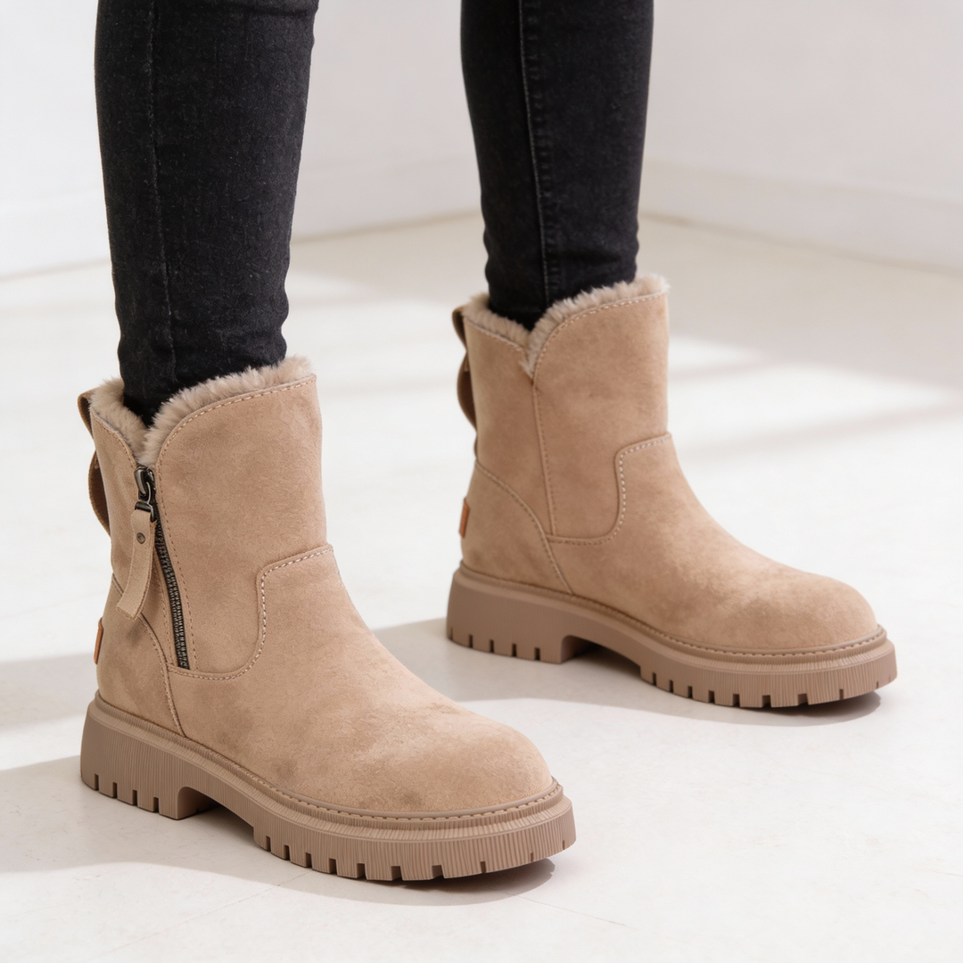 BowLift | Warm Ladies Winter Boots – Mid-Calf Boots with Fur Lining and Non-Slip Sole