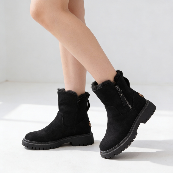 BowLift | Warm Ladies Winter Boots – Mid-Calf Boots with Fur Lining and Non-Slip Sole