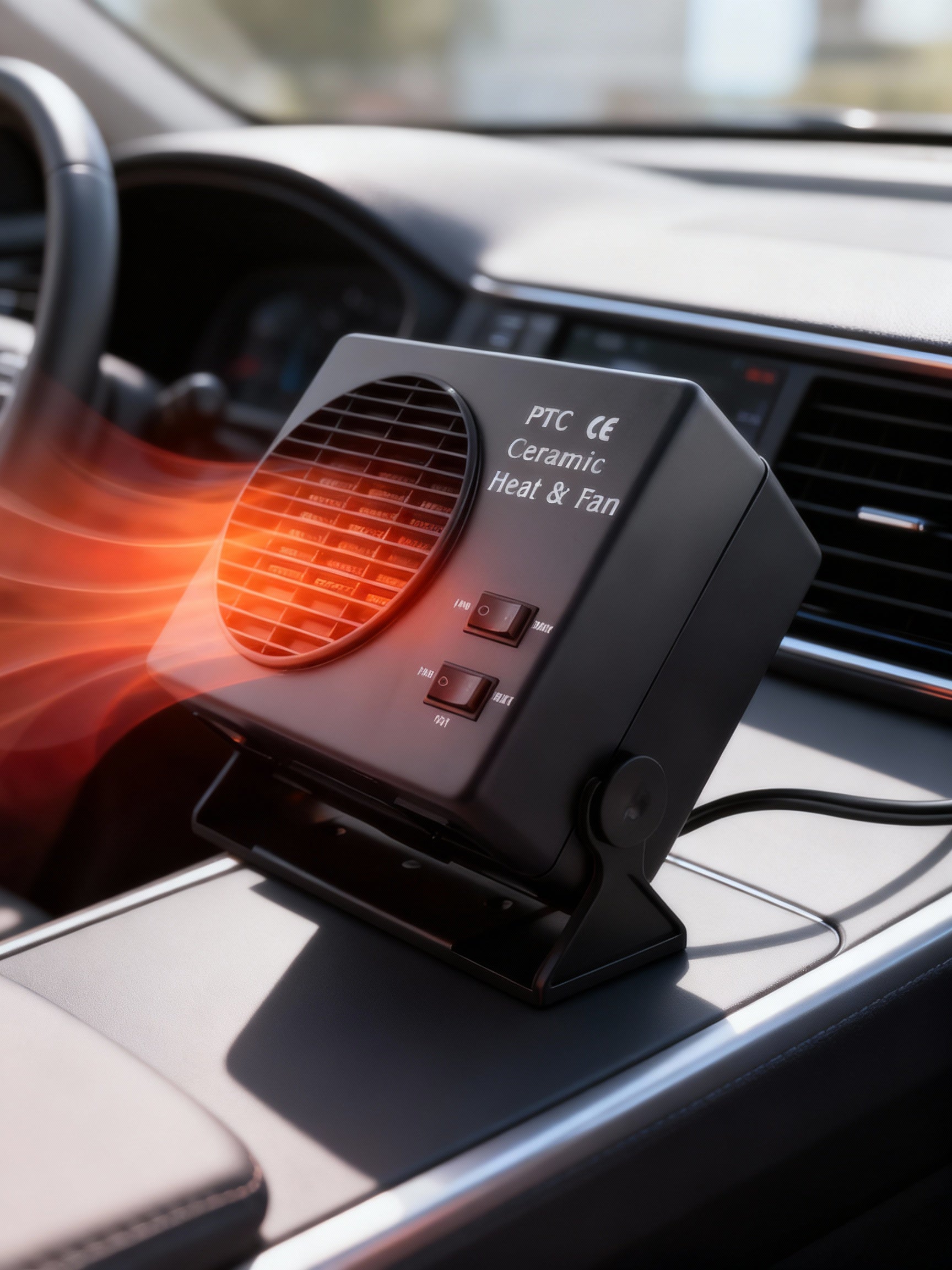 BowLift | 12V Ceramic Car Heater Fan | 150W-300W | Portable Defroster w/ Automatic Thermostat