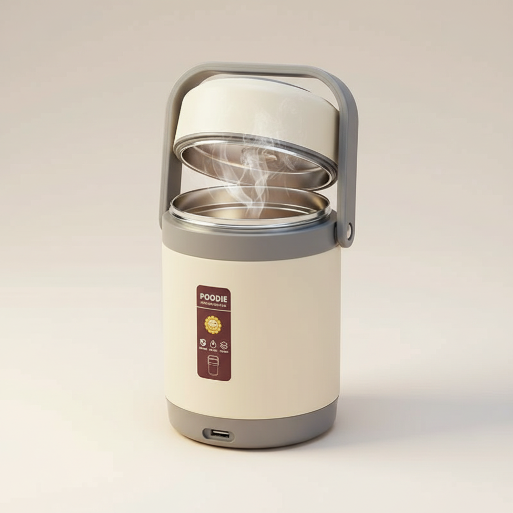 BowLift | USB Heated Lunch Box | 304 Stainless Steel Thermal Liner | 65°C Constant Temperature Heater | 1.6L/2.0L High-Capacity Portable Food Warmer | Anhydrous Heating System