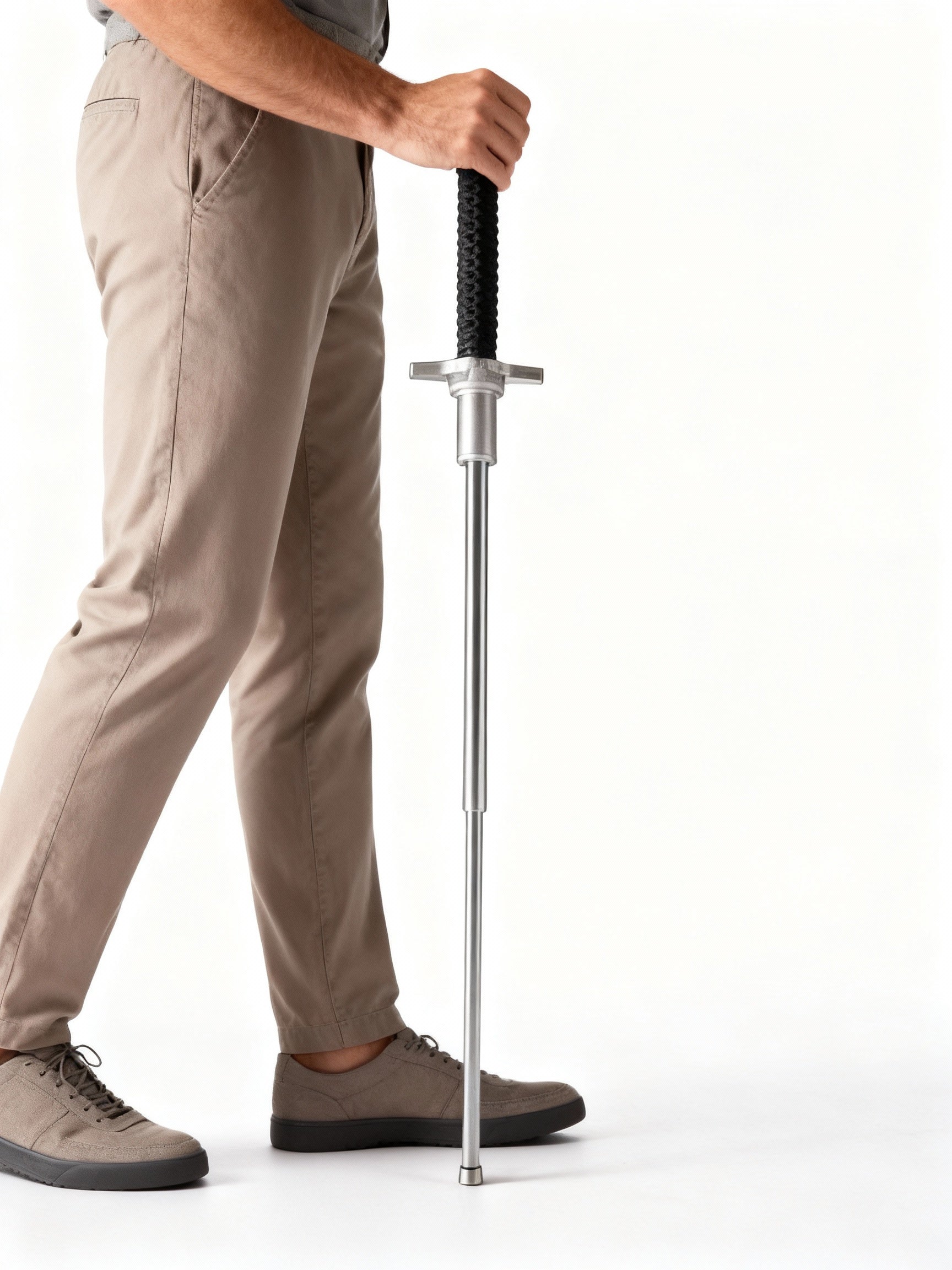 BowLift UrbanGuard Pro Adjustable Trekking Pole | Alloy Walking Support Baton | 67-102cm | 120kg Weight Capacity