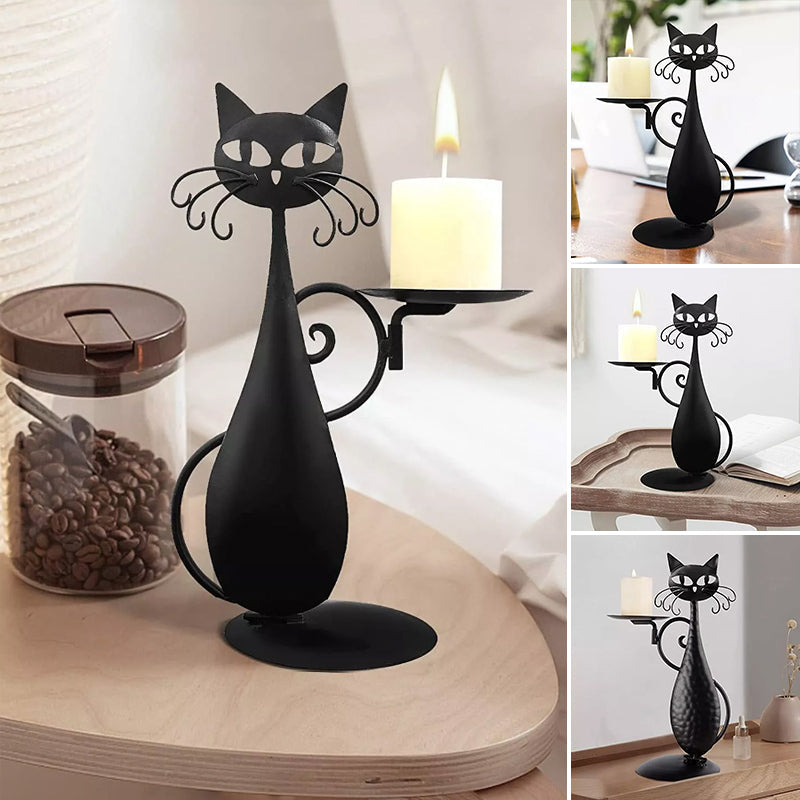 Candle holder black cat | Bowlift