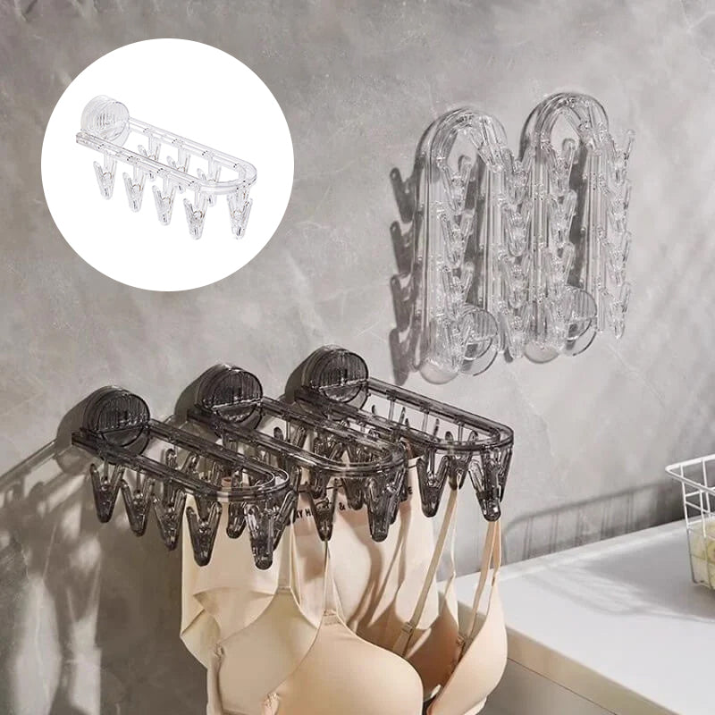 BowLift | Suction cup collapsible clothes hanger with clip