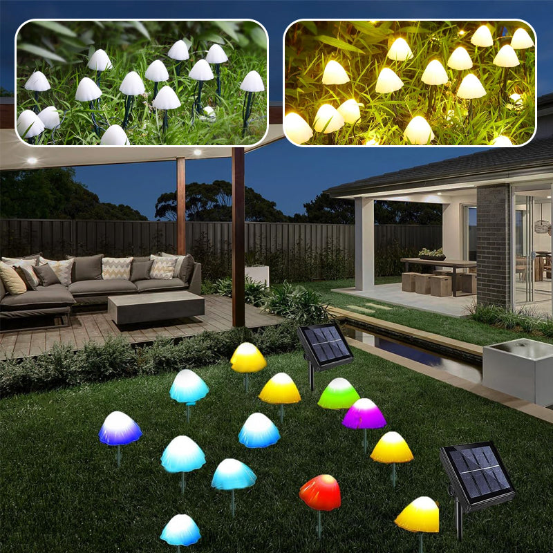 BowLift | LED Solar String Lights Ground Stake Mushroom Lights