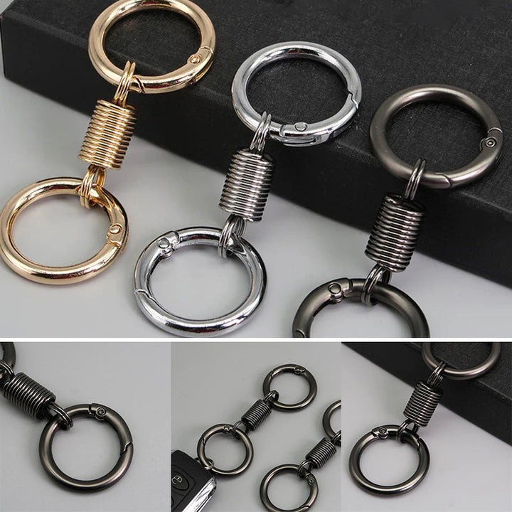 BowLift | Nordic Retro Spring Double Ring Keychain