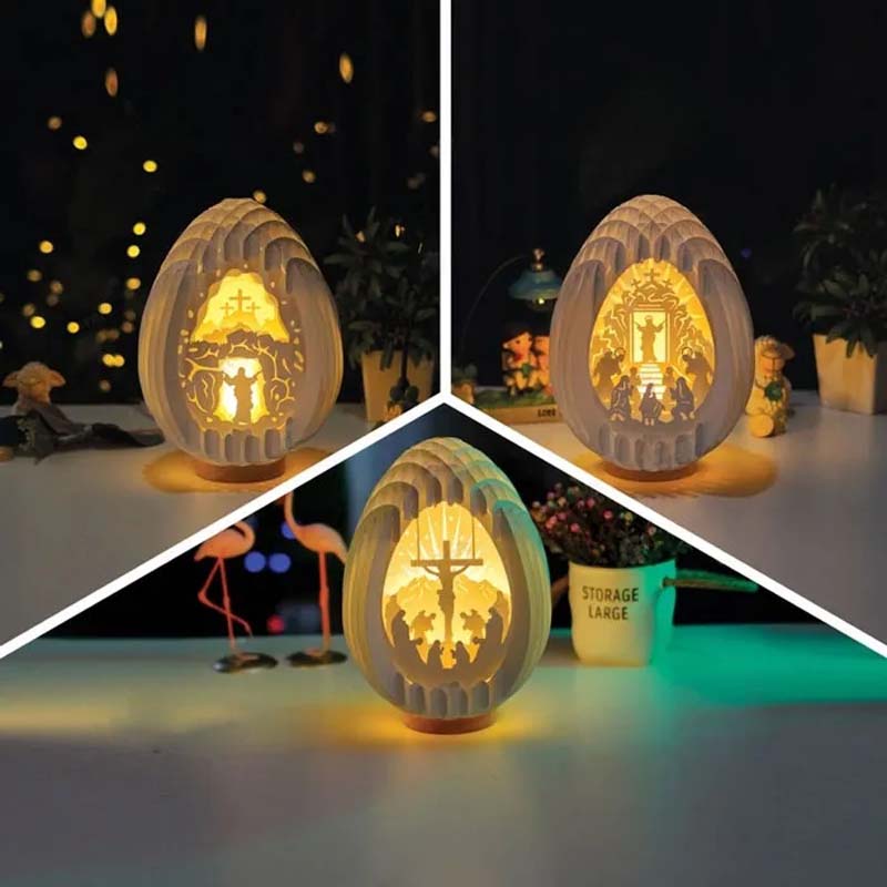 Easter 3D Paper Desk Lamp with Luminous Base | Bowlift