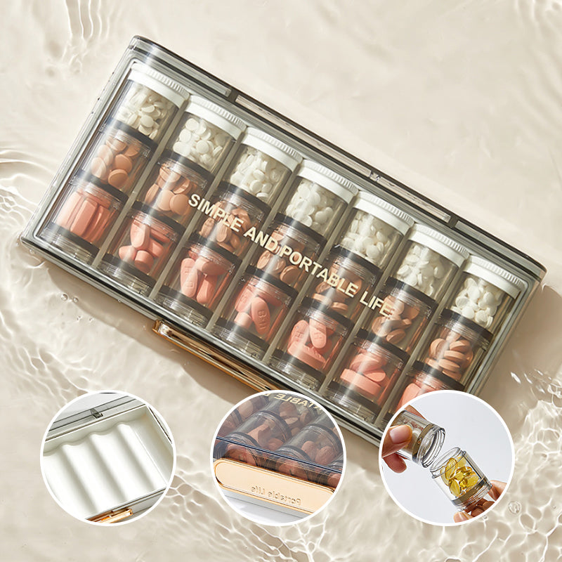 Portable high-capacity weekly pill organizer | Bowlift