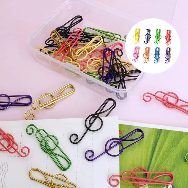 Music Multicolored Metal Paper Clips | Bowlift