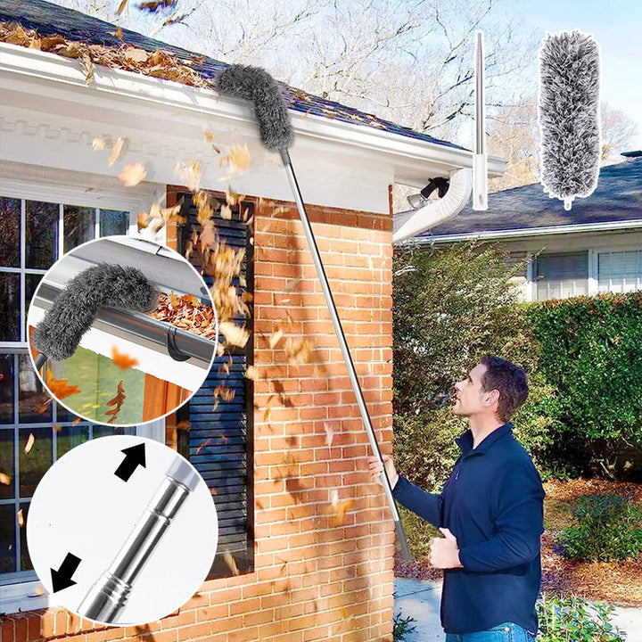 Retractable Washable Curved Microfiber Duster | Bowlift