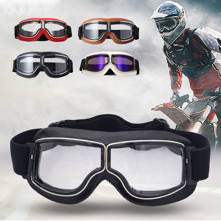 BowLift | RoadRider | Vintage Motorcycle Goggles with Interchangeable Lenses and Comfort Padding