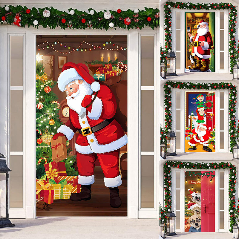 BowLift | Christmas Door Banner, Santa Claus Door Cover Holiday Decoration