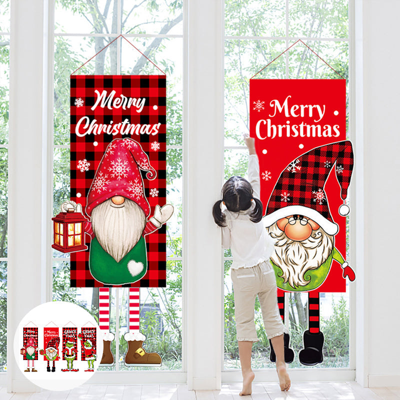 BowLift | Christmas Decoration Hanging Grinch Faceless Doll Door Hanging Flag Garden Flag