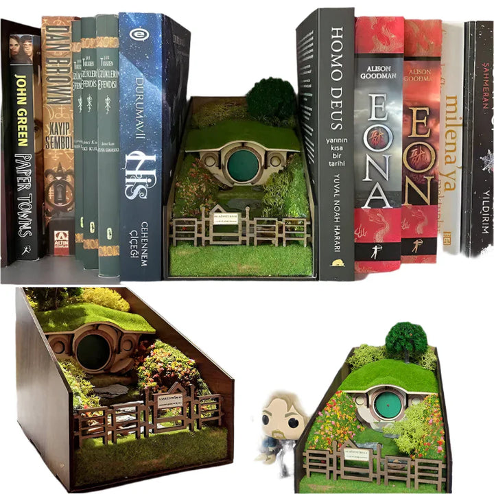 Handcrafted decorative book holders with micro landscape design Bowlift
