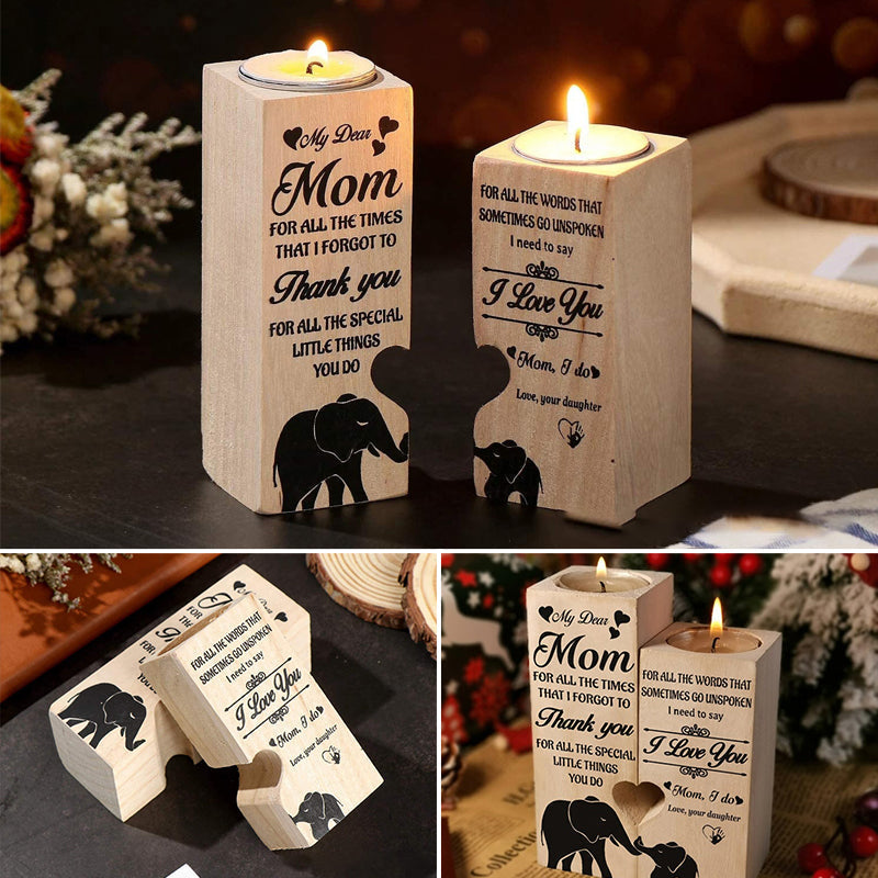 Smile A Lot More - Wooden Candle Holder with Candle Gift for Your Loved Ones | Bowlift