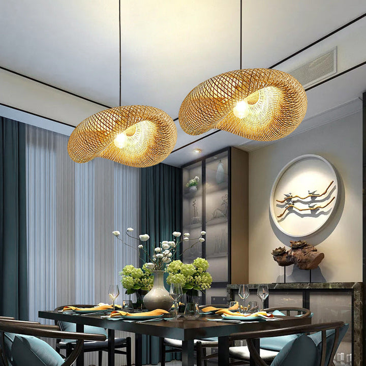BowLift | Rattan Woven Bamboo - Pendant Light - Led - Light