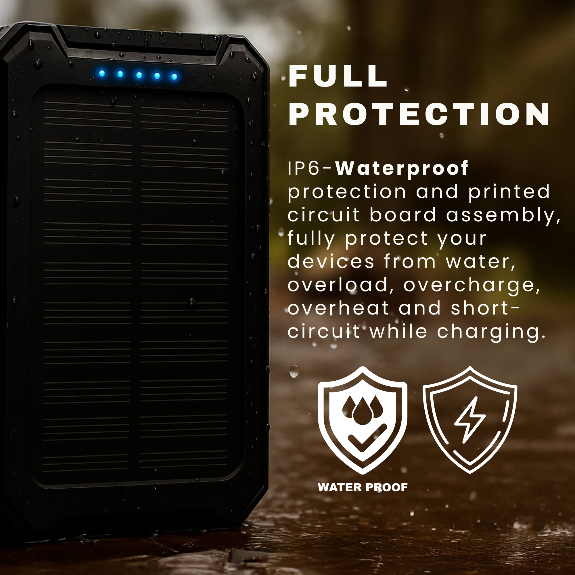 BowLift | 500000mAh Solar Charger Waterproof Power Bank External