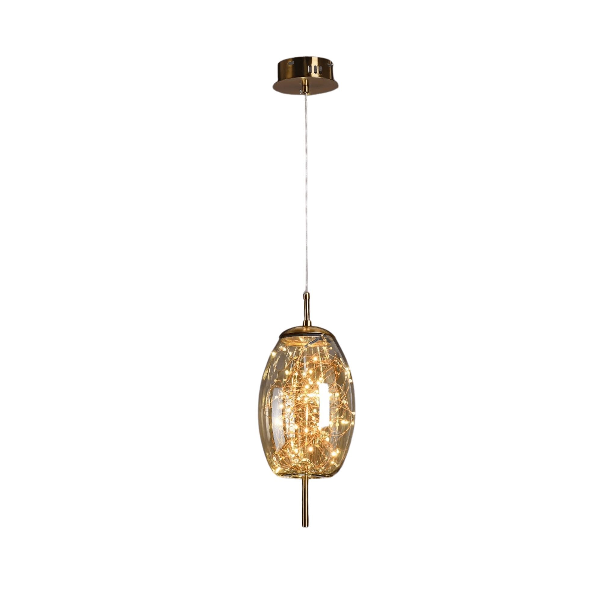 BowLift | Elegant Hanging Lamp with Glass Shade and Fairy Motif