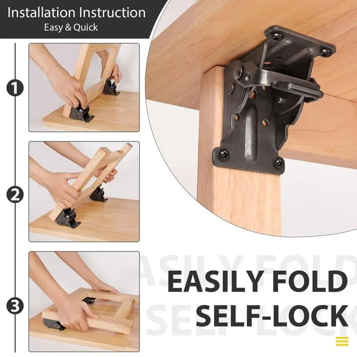 BowLift | Foldable Heavy-Duty Corner Brackets with Lock – Supports up to 225 kg