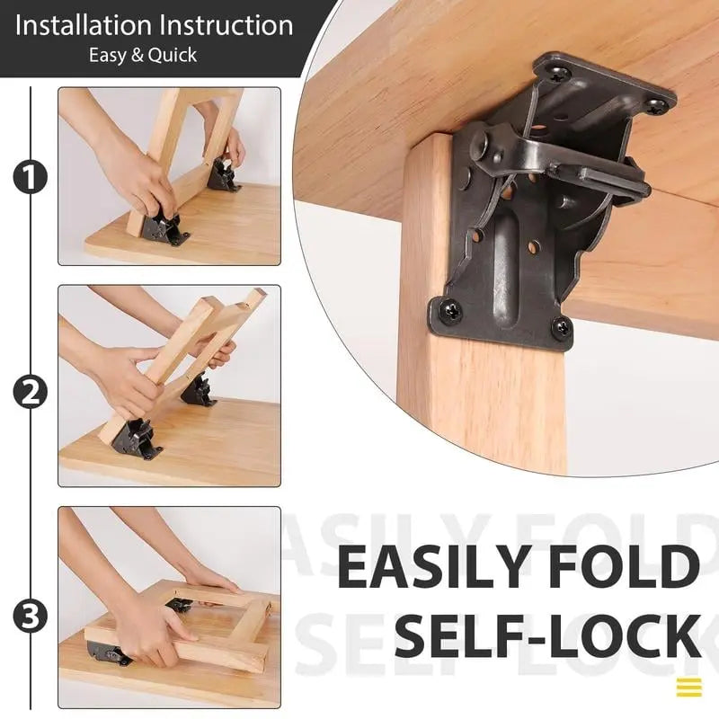 BowLift | Foldable Heavy-Duty Corner Brackets with Lock – Supports up to 225 kg