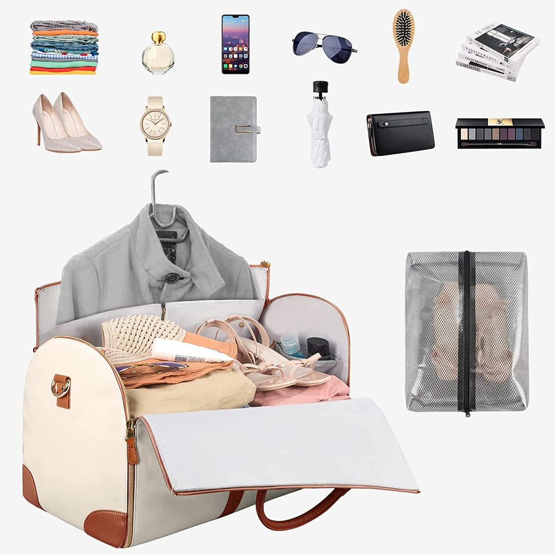 BowLift | GARMENTGO Travel Garment Bag – Foldable PU Leather Suit Carrier for Wrinkle-Free & Stylish Travel
