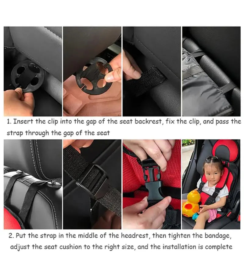 BowLift | Collapsible Child Car Seat with Strap – Secure Hold & Breathable Mesh Fabric