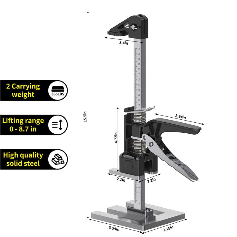 BowLift | Jack, 2 Pieces Manual Lifting Tools Jack Capacity 365 Pounds, 15.5 Inch Furniture Lift Jack For Doors, Wall Tile Positioners
