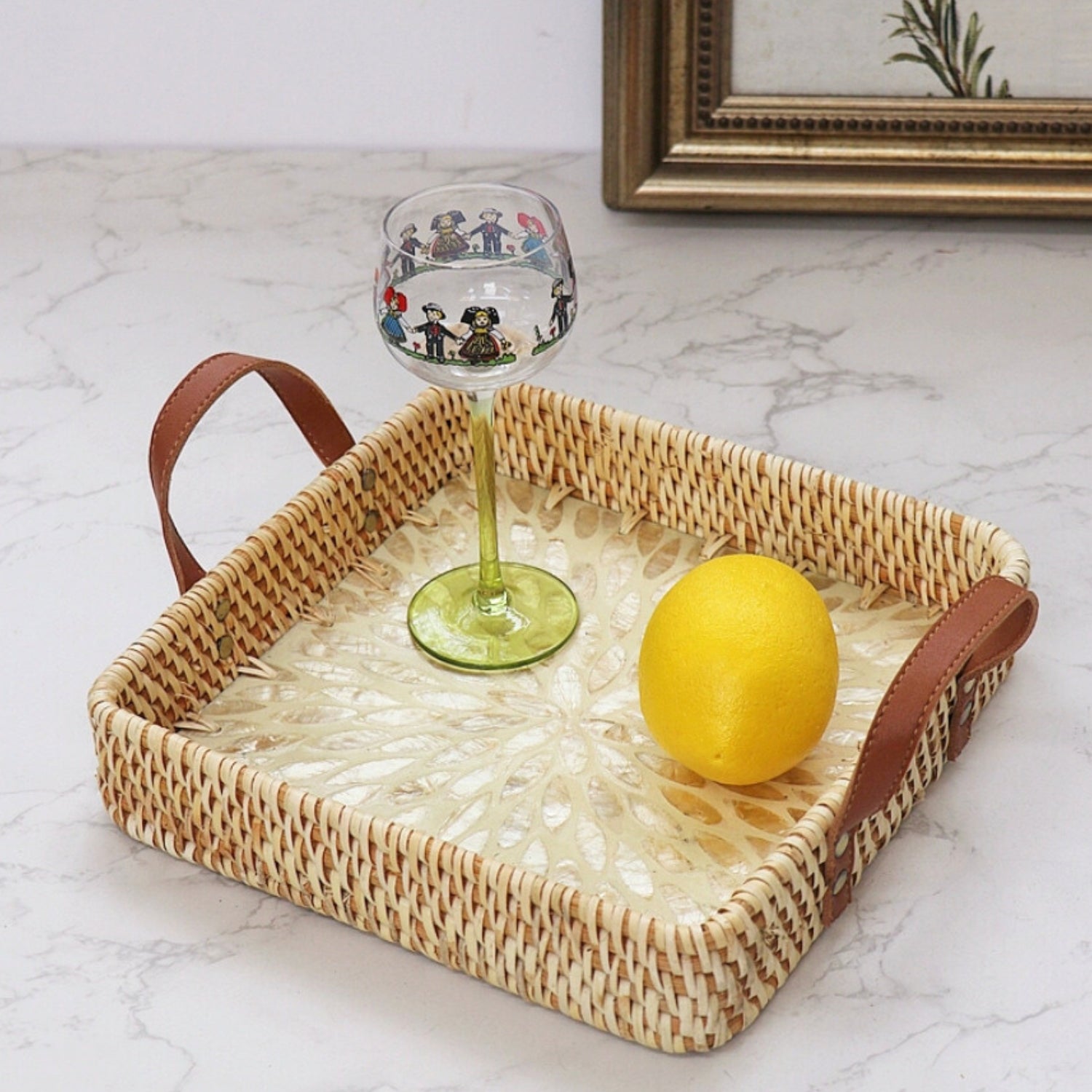 BowLift | Farmhouse Rattan Tray in Assorted Patterns
