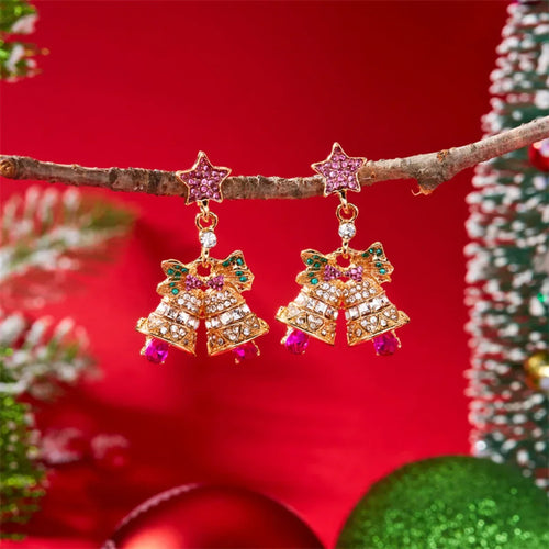 BowLift | Auroria Feestelijke Oorbellen – Sneeuwvlok & Ster Design met Rhinestones & Parelaccenten