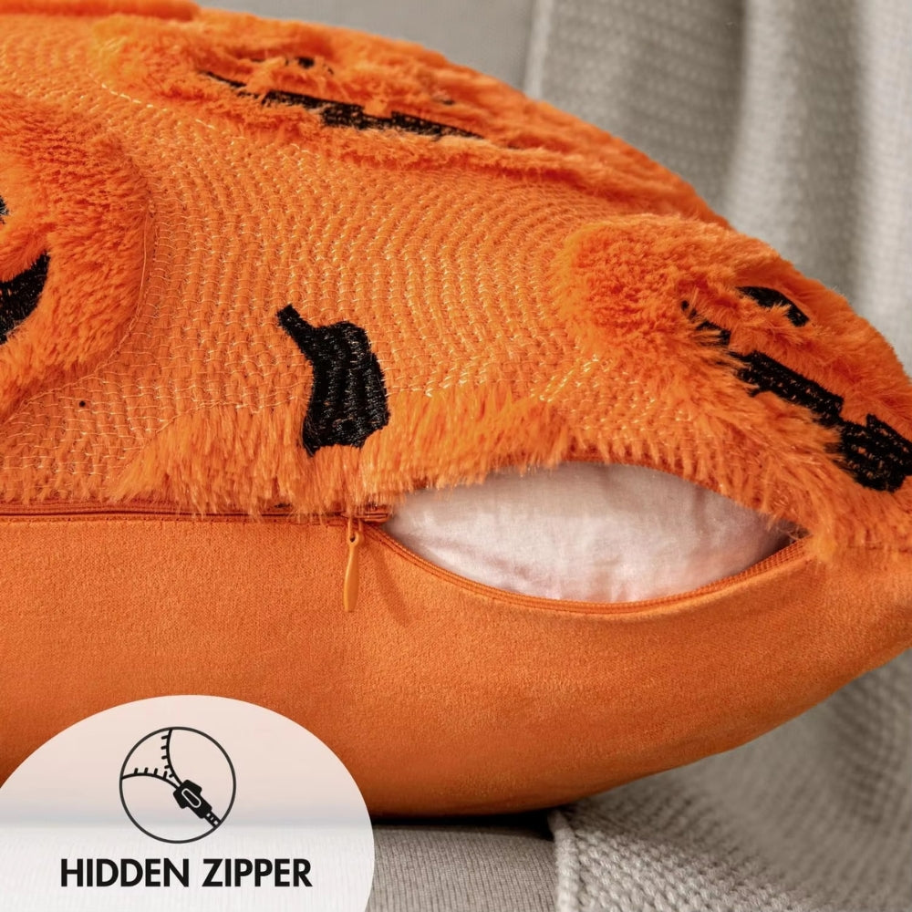BowLift | Faux Fleece Halloween Pumpkin Cushion Cover