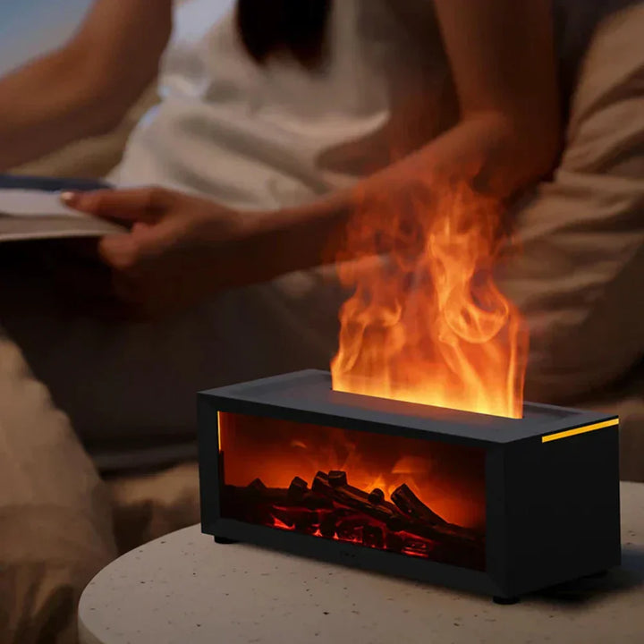 BowLift | Flamora – Fireplace Humidifier & LED Flame Mood Lamp with Aromatherapy Option