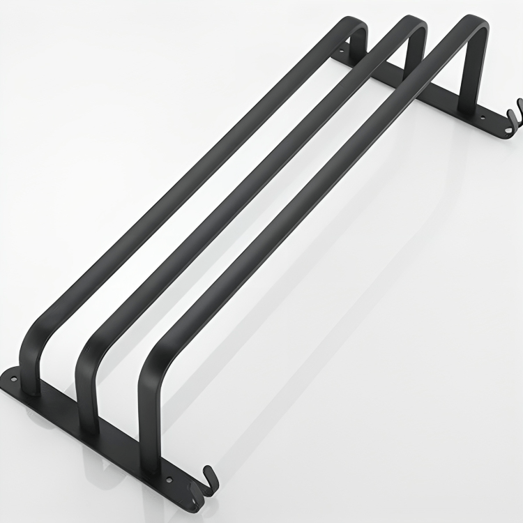BowLift | Wall-mounted bathroom shelf made of aluminum with 3 cross bars