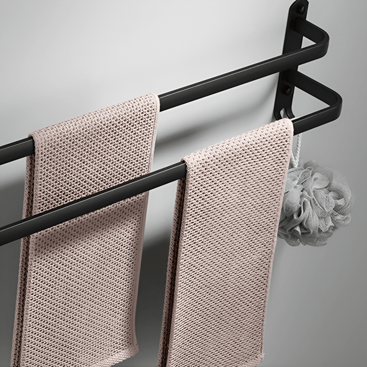 BowLift | Wall-mounted bathroom shelf made of aluminum with 3 cross bars