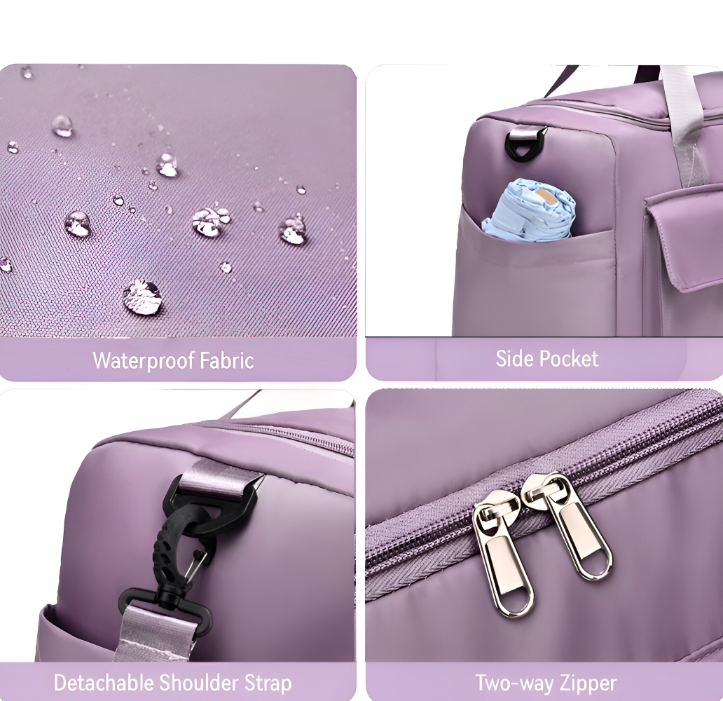 Waterproof Travel Bag with Shoe Compartment – Lightweight Weekend Bag with Plenty of Storage | Bowlift