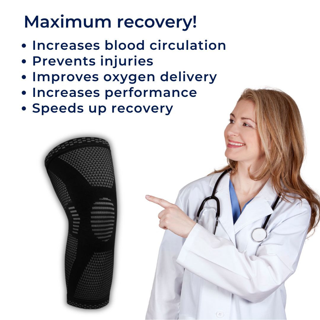 FlexiKnee Active Knee Protector | Compression Support for Stability and Pain Relief - Injury Recovery - Arthritis - Sports - Post-Surgery Bowlift